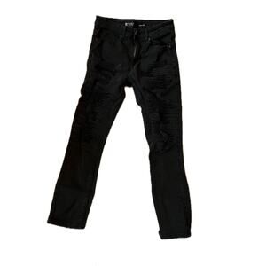 Waimea Skinny Fit Streetwear Black Jeans Mens 30x30